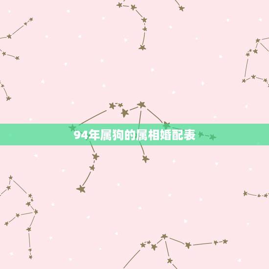 94年属狗的属相婚配表，94属狗的和什么属相最配