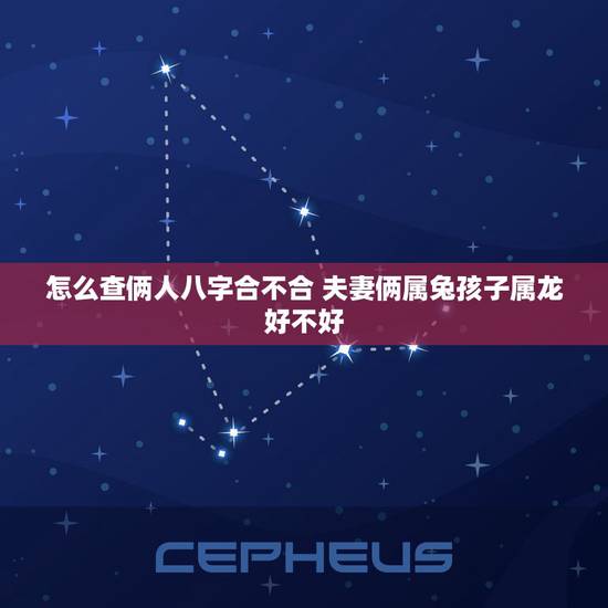 怎么查俩人八字合不合 夫妻俩属兔孩子属龙好不好
