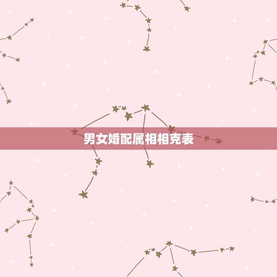 男女婚配属相相克表，属相婚配相合相冲相克表