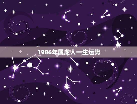 1986年属虎人一生运势,1986年属虎的女人一生的财运 1986年属虎人一生运势,1986年属虎的女人一生的财运