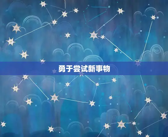 勇于尝试新事物 勇于尝试新事物