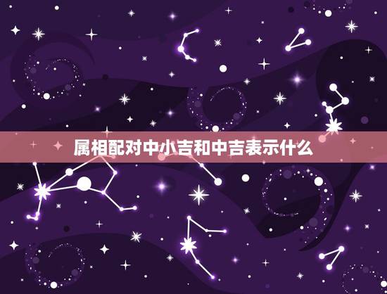 属相配对中小吉和中吉表示什么，婚姻八字属相搭配中吉是什么意思