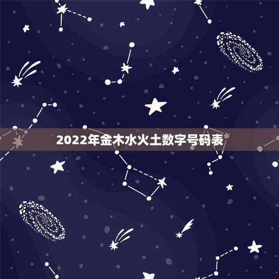 2022年金木水火土数字号码表,金木水火土数字代表哪些 2022年金木水火土数字号码表,金木水火土数字代表哪些
