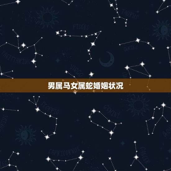 男属马女属蛇婚姻状况，男属马 女属蛇 合得了吗？
