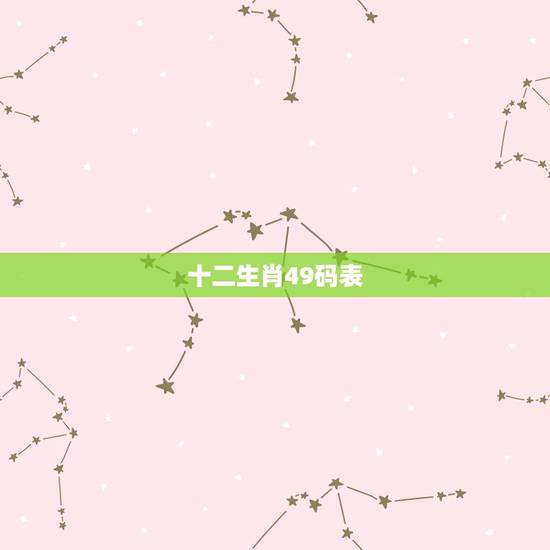 十二生肖49码表，十二生肖数字表