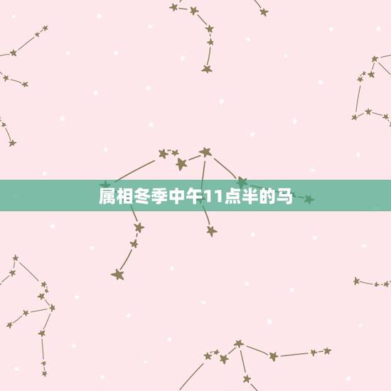 属相冬季中午11点半的马，上午十一点四十是什么时辰，属什么生肖？