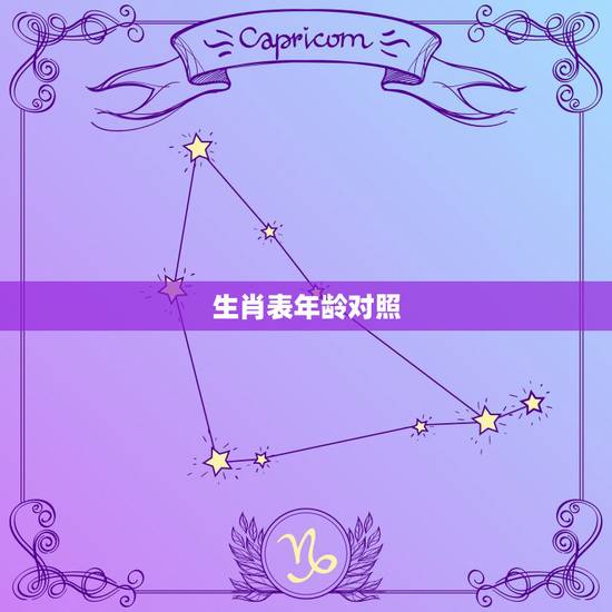 生肖表年龄对照，十二生肖年龄查询