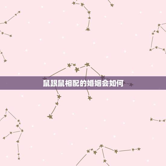 鼠跟鼠相配的婚姻会如何，属鼠男和属鼠女的婚姻相配吗