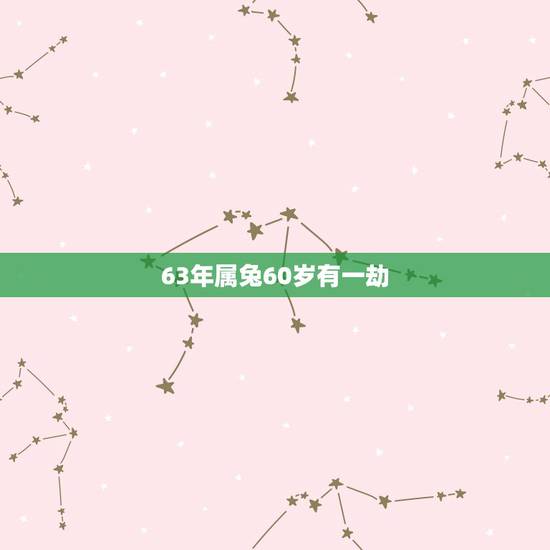 63年属兔60岁有一劫,1963女属兔人晚年孤单吗 63年属兔60岁有一劫,1963女属兔人晚年孤单吗
