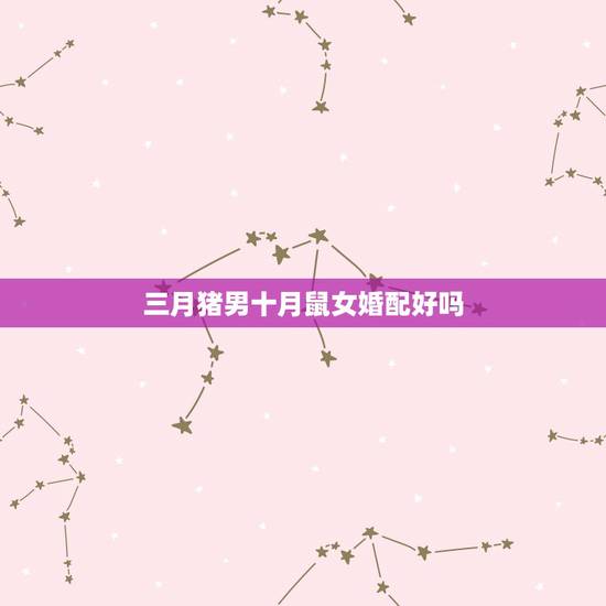 三月猪男十月鼠女婚配好吗，猪男和鼠女能配吗