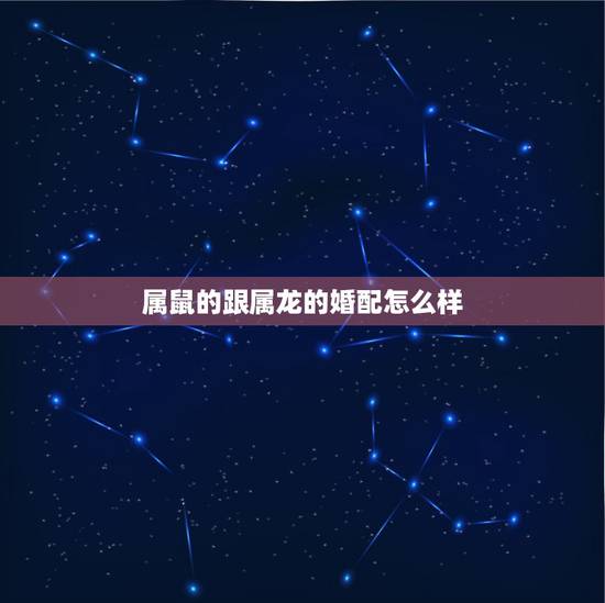 属鼠的跟属龙的婚配怎么样，属鼠跟属龙相配吗
