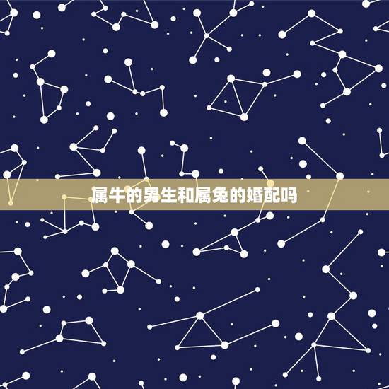 属牛的男生和属兔的婚配吗，属相婚配：男属兔和女属牛相配吗