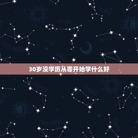 30岁没学历从零开始学什么好，30多岁了，没学历 没技术 该干点什么好