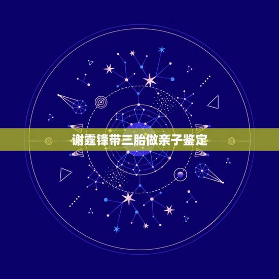 谢霆锋带三胎做亲子鉴定，当年谢霆锋曾带儿子做亲子鉴定，张柏芝伤心落泪，