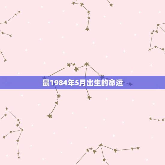 鼠1984年5月出生的命运，我是农历1984年5月2日的，属鼠.请问今