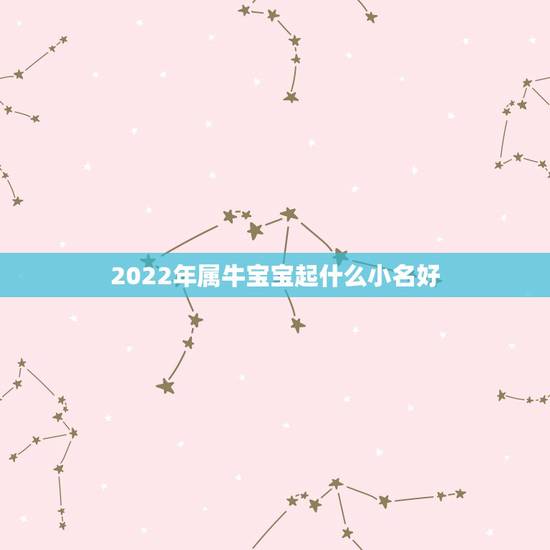 2022年属牛宝宝起什么小名好，2022 金牛宝宝取小名