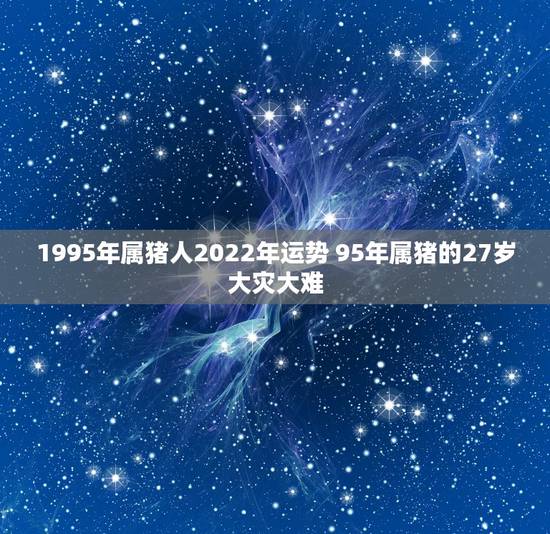 1995年属猪人2022年运势 95年属猪的27岁大灾大难 1995年属猪人2022年运势 95年属猪的27岁大灾大难