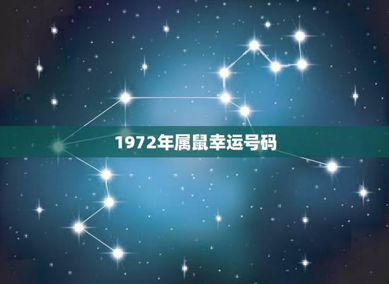 1972年属鼠幸运号码，1972年属鼠的吉祥数字