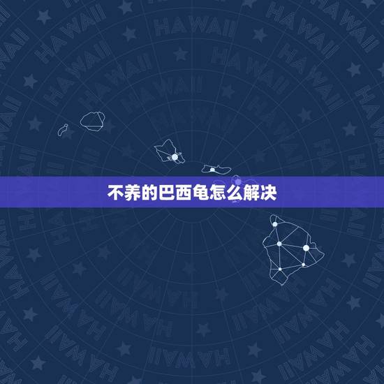 不养的巴西龟怎么解决，巴西龟不想养了怎么办