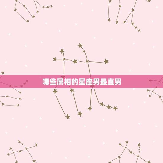 哪些属相的星座男最直男，哪个星座的男生最称得上是“直男”？