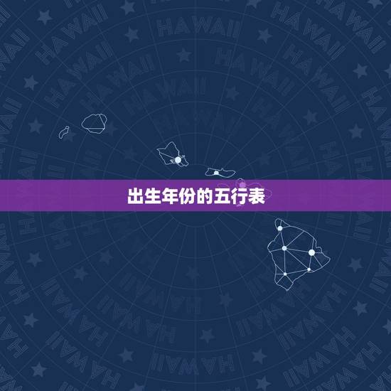 出生年份的五行表，五行与年月日对照表
