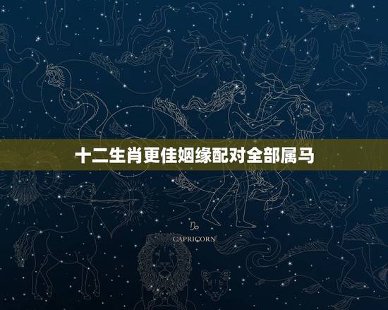 十二生肖更佳姻缘配对全部属马,十二生肖与运程 十二生肖更佳姻缘配对全部属马,十二生肖与运程