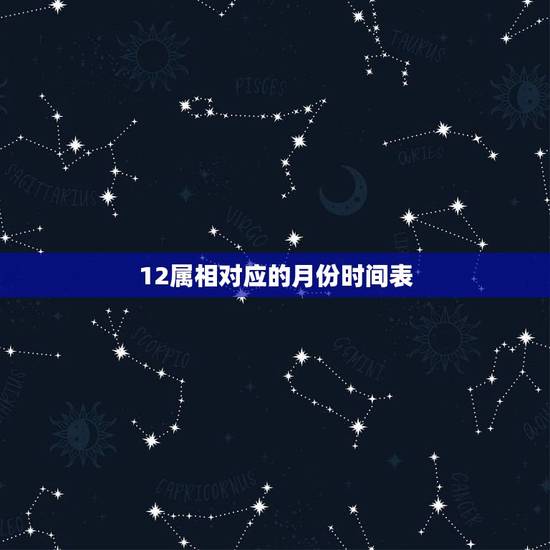 12属相对应的月份时间表,十二生肖时间排列表 12属相对应的月份时间表,十二生肖时间排列表