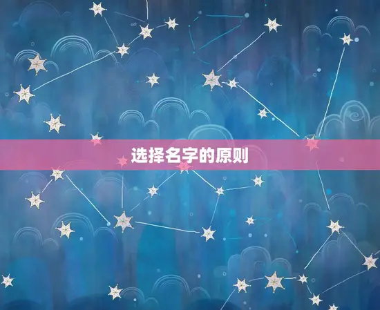 选择名字的原则 选择名字的原则