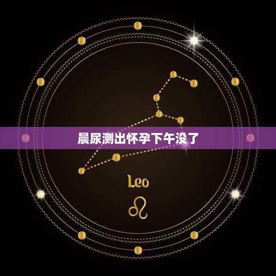 晨尿测出怀孕下午没了，早孕试纸除了早上别的时间可不可以用