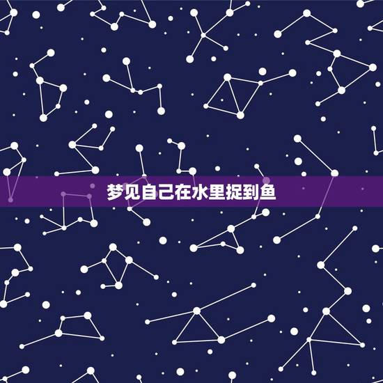 梦见自己在水里捉到鱼，梦见自已在水里抓到一条鱼