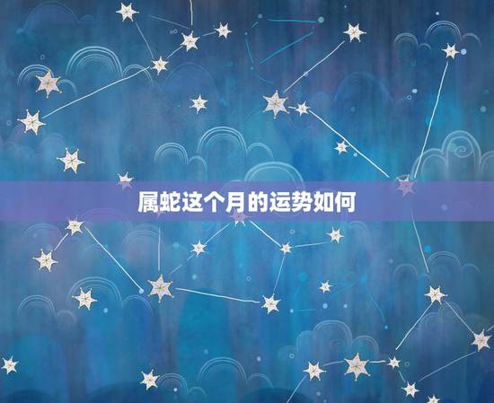 属蛇这个月的运势如何，属蛇在一五年十二个月运程