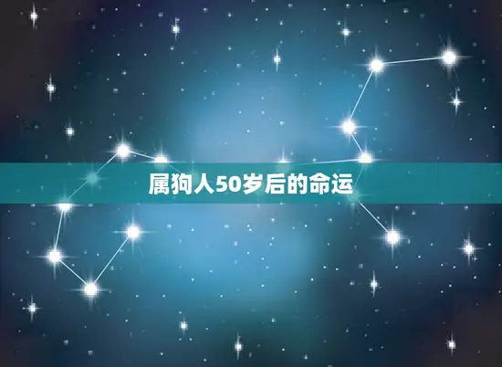 属狗人50岁后的命运 属狗人50岁后的命运