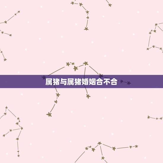 属猪与属猪婚姻合不合，属猪的相配吗 属猪和属猪的婚姻合不合