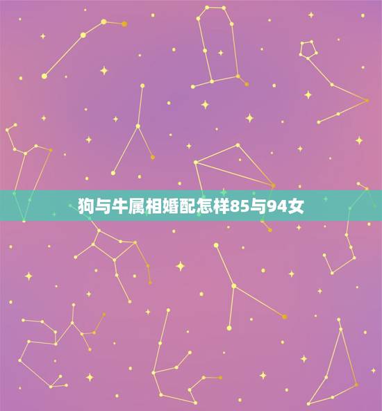 狗与牛属相婚配怎样85与94女，85年属牛的男生和94年属狗的女生配么