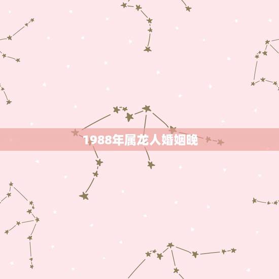 1988年属龙人婚姻晚,1988年属龙男婚姻不顺 1988年属龙人婚姻晚,1988年属龙男婚姻不顺