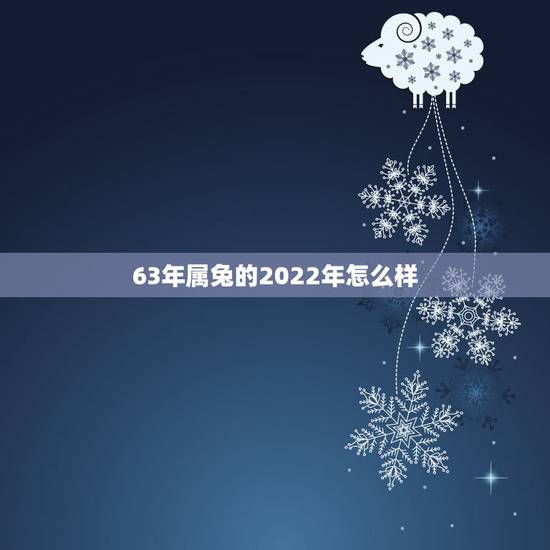 63年属兔的2022年怎么样，63年属兔男2022年运势及运程