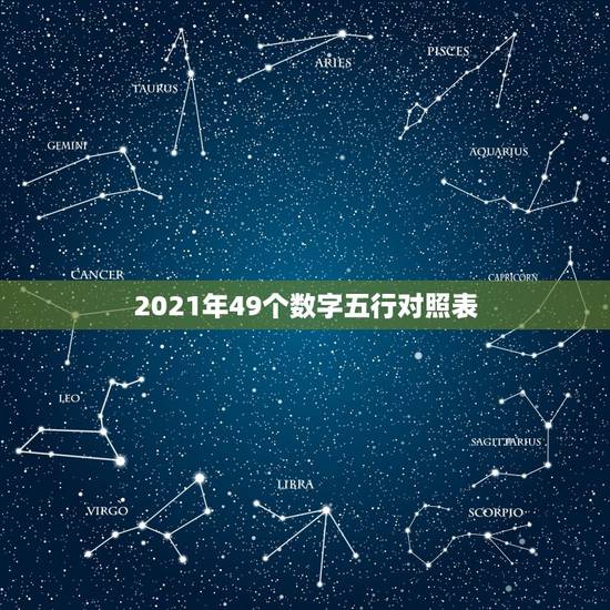 2021年49个数字五行对照表，求2019年，1到49数字的五行数据分