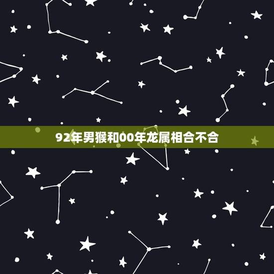 92年男猴和00年龙属相合不合，92年属猴男与2000属龙女配魂