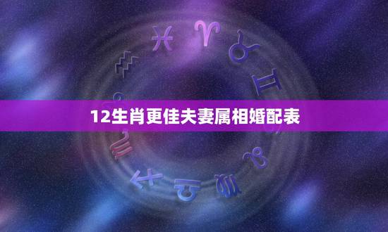 12生肖更佳夫妻属相婚配表,属相婚配相克 12生肖更佳夫妻属相婚配表,属相婚配相克