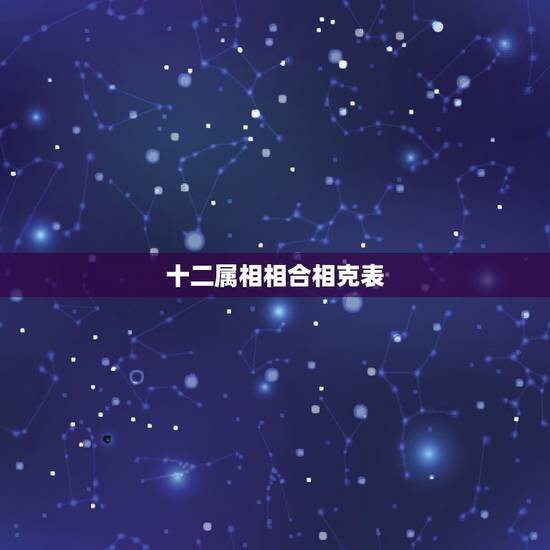 十二属相相合相克表，十二属相相冲相克