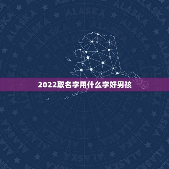 2022取名字用什么字好男孩，免费取名字大全男孩