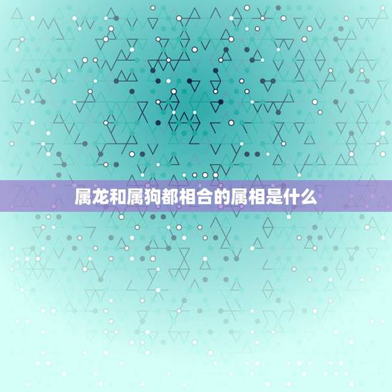 属龙和属狗都相合的属相是什么，属龙的和属狗的能在一起吗