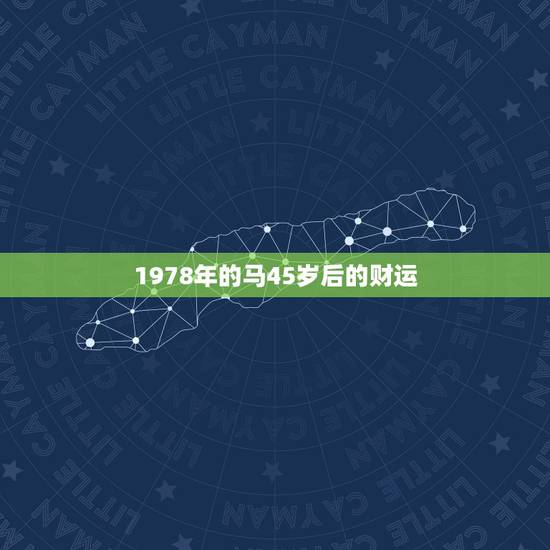 1978年的马45岁后的财运，78年属马人一生财运