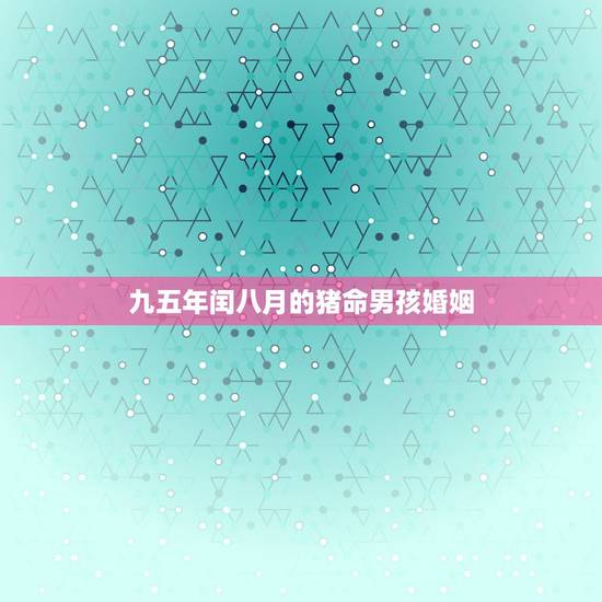 九五年闰八月的猪命男孩婚姻，95年润八月属猪的和什么属相最配