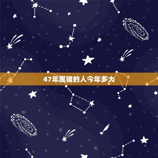 47年属猪的人今年多大,90后属猪的今年多大 47年属猪的人今年多大,90后属猪的今年多大