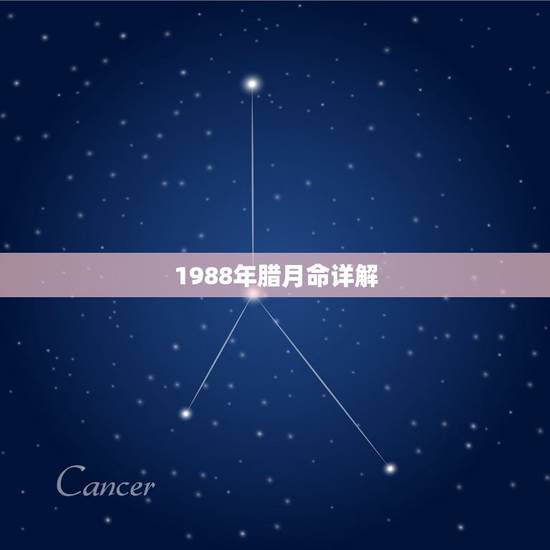 1988年腊月命详解，1988年腊月初2出生是什么命