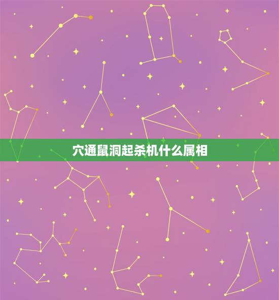 穴通鼠洞起杀机什么属相，穴通鼠洞起杀机。解一生肖