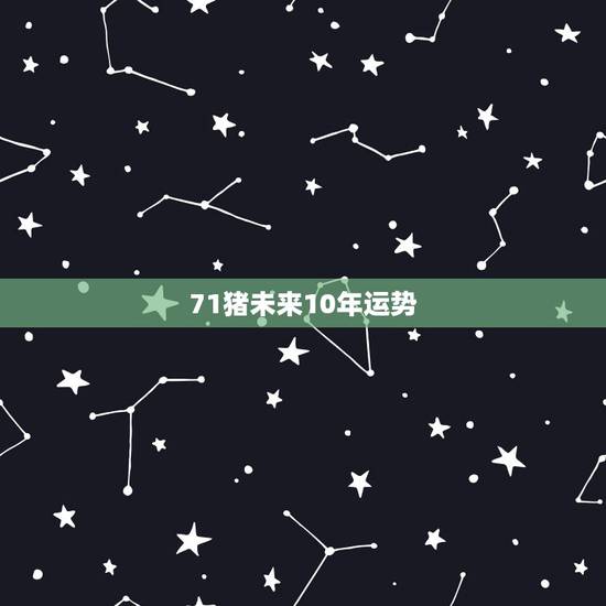71猪未来10年运势