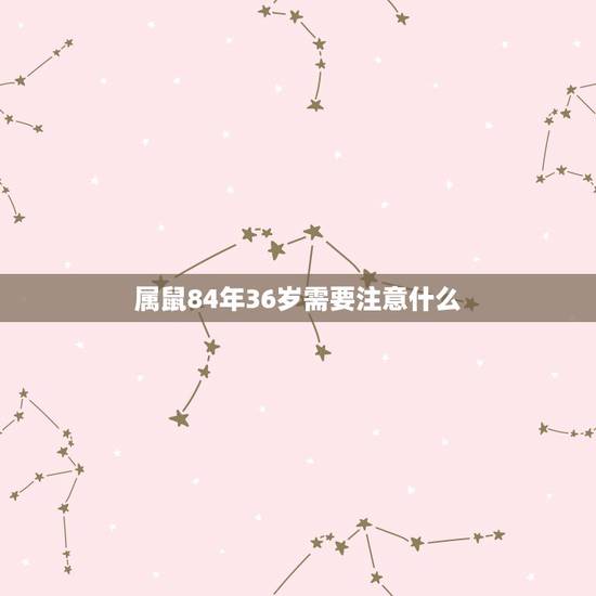 属鼠84年36岁需要注意什么，84年属鼠37岁运势