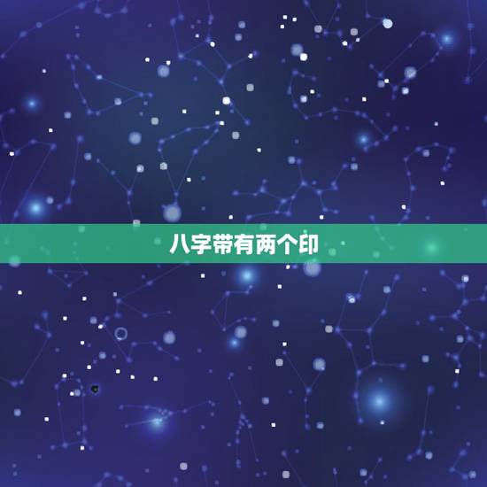 八字带有两个印，命带双印是什么意思